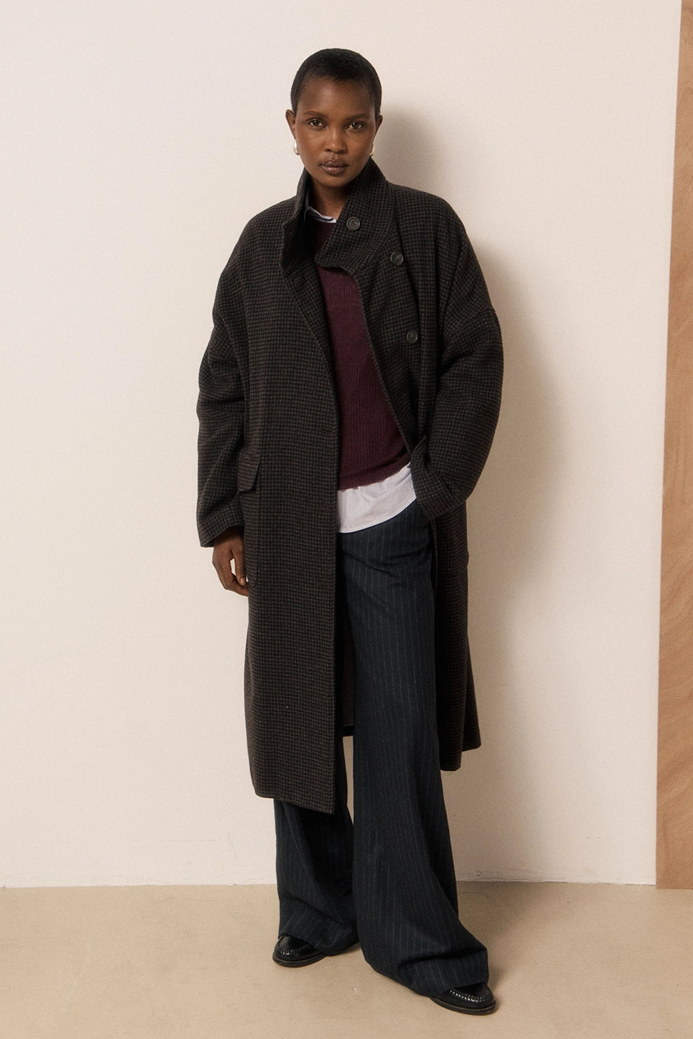 Vito Wool Coat - Houndstooth Tweed
