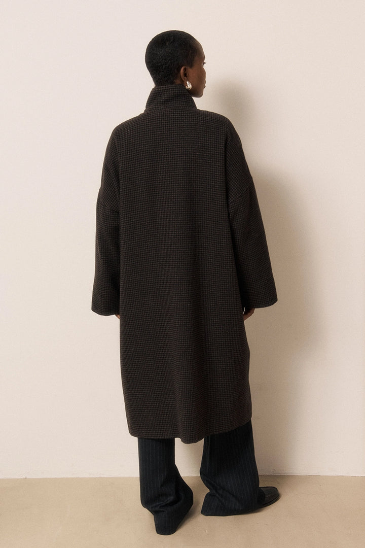 Vito Wool Coat - Houndstooth Tweed