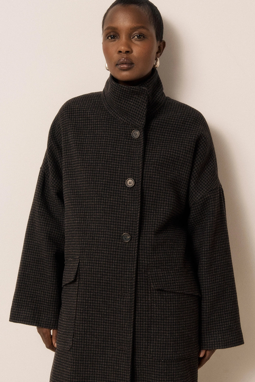 Vito Wool Coat - Houndstooth Tweed