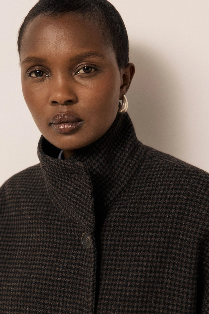Vito Wool Coat - Houndstooth Tweed