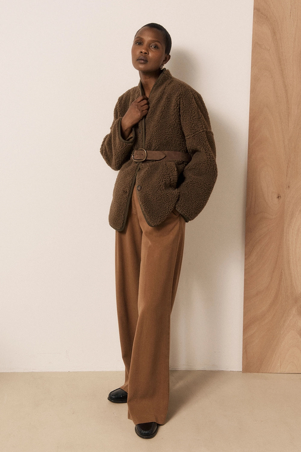 Valdi Sherpa Jacket - Brown