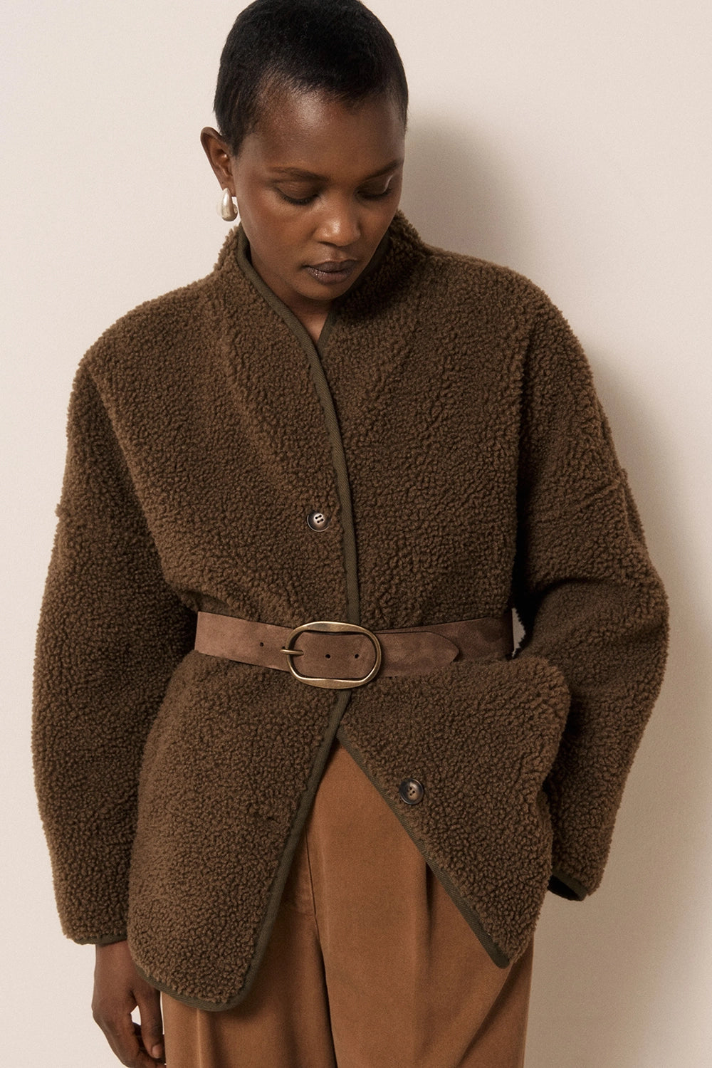 Valdi Sherpa Jacket - Brown