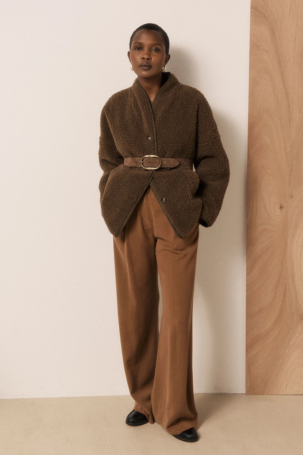 Valdi Sherpa Jacket - Brown