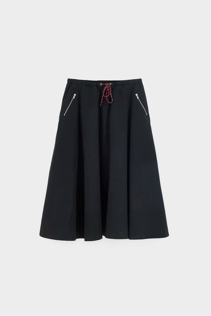 Harlin Relaxed Midi Skirt - Black