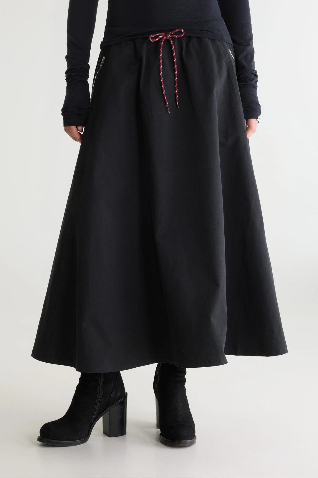 Harlin Relaxed Midi Skirt - Black