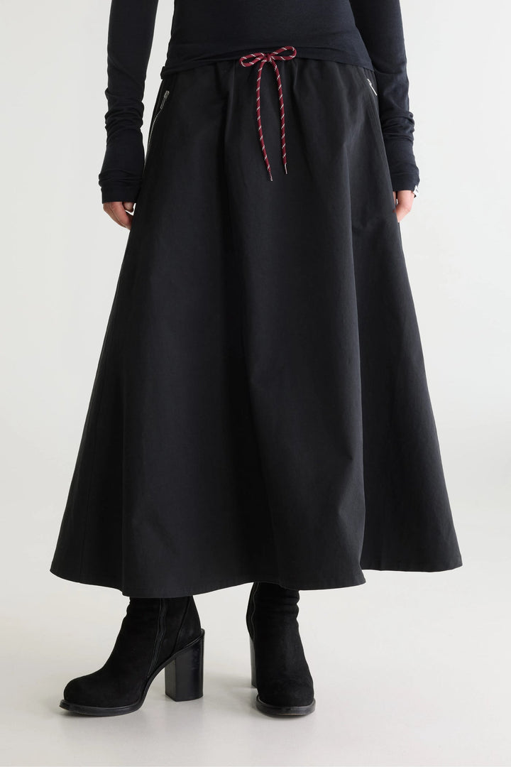 Harlin Relaxed Midi Skirt - Black