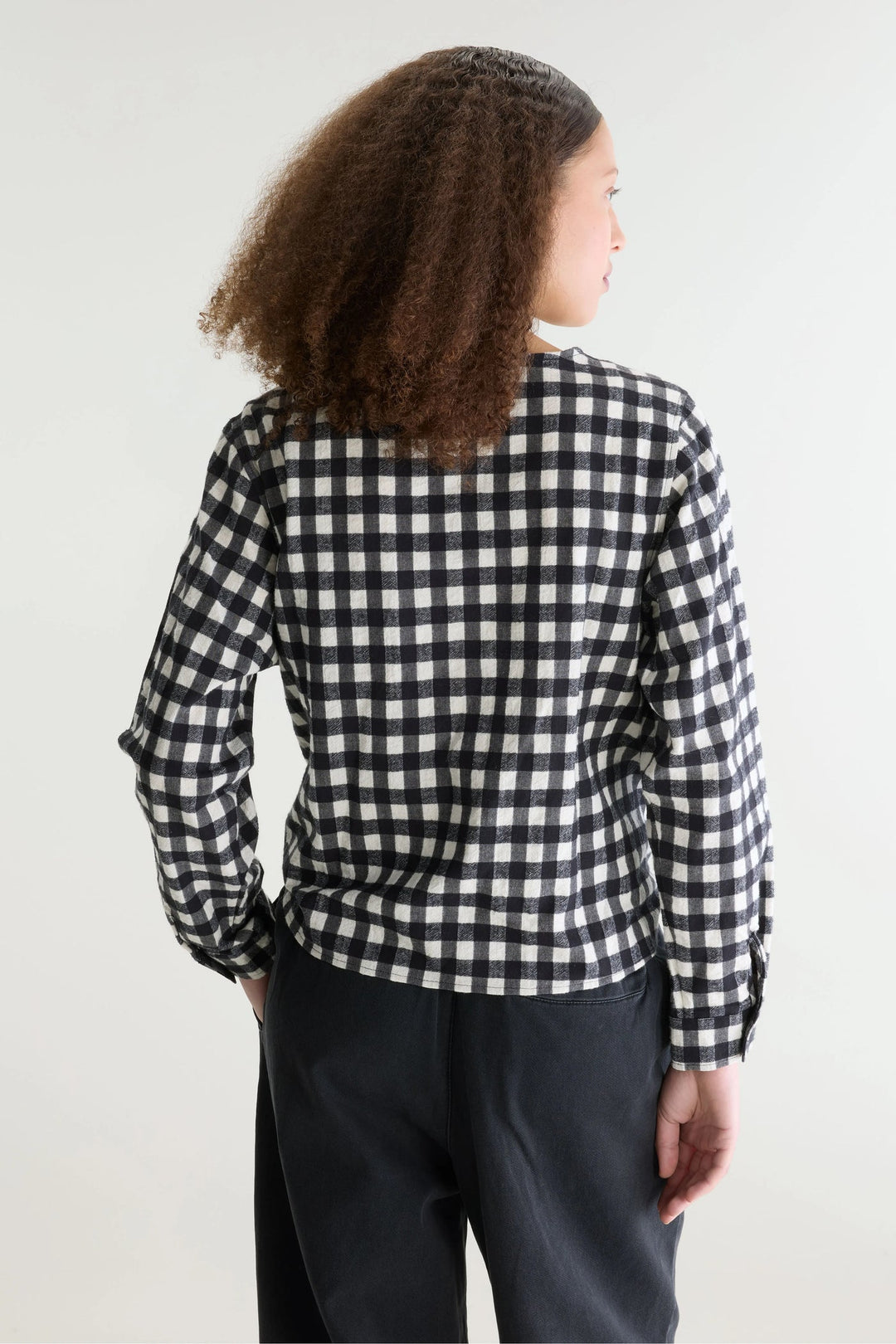 Kami Checked Blouse - Black & Ivory