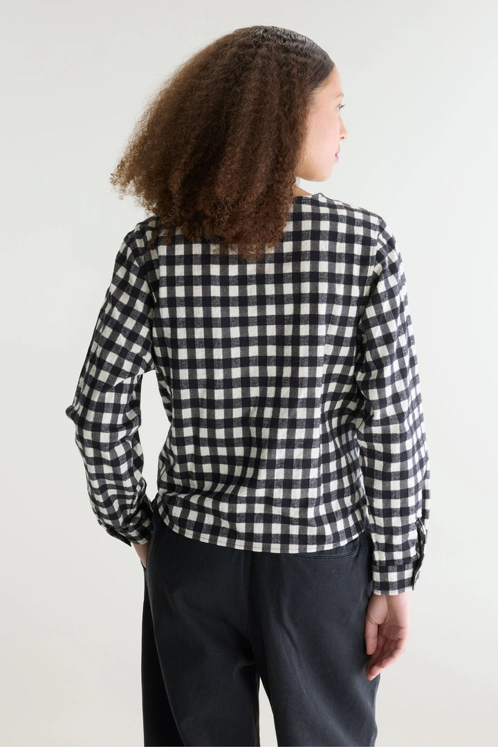 Kami Checked Blouse - Black & Ivory