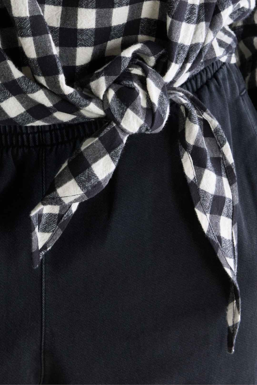 Kami Checked Blouse - Black & Ivory