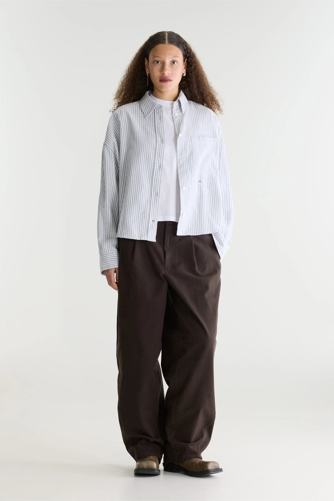 Jaxie Relaxed Stripe Shirt - Light Blue