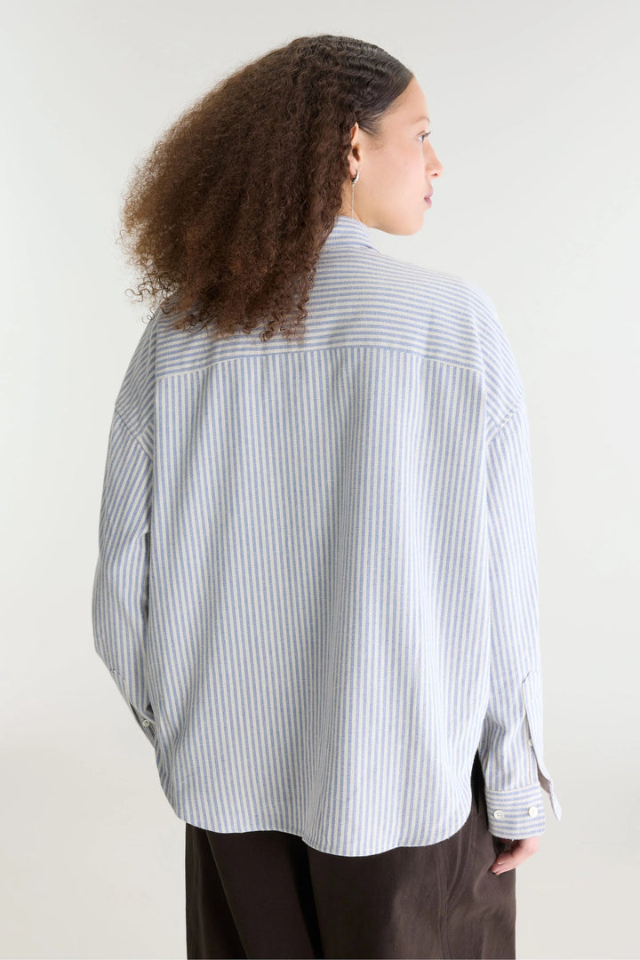 Jaxie Relaxed Stripe Shirt - Light Blue