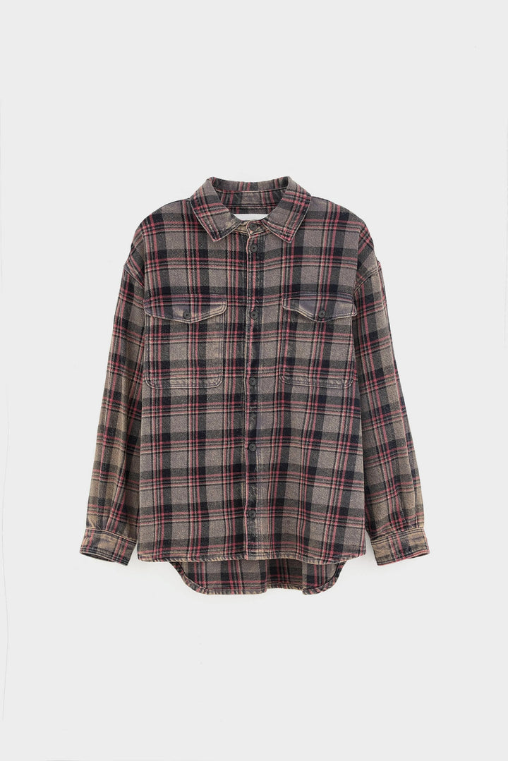 Snow relaxed checked shirt - Brown