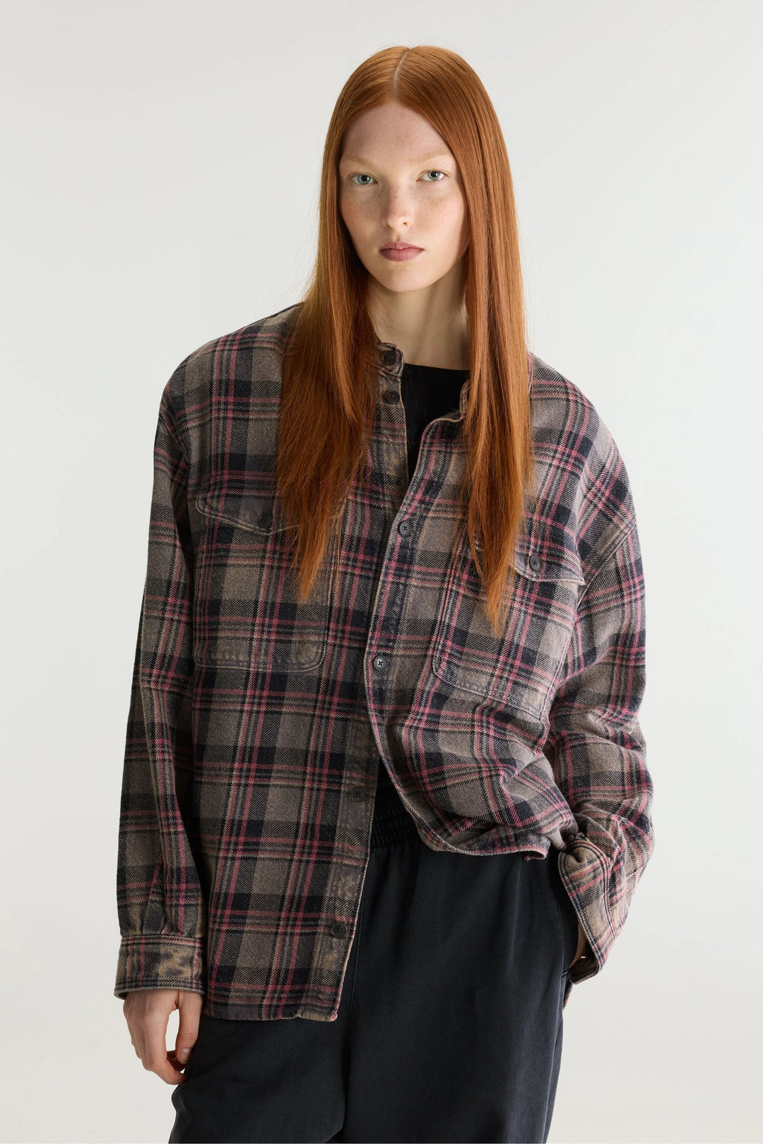 Snow relaxed checked shirt - Brown