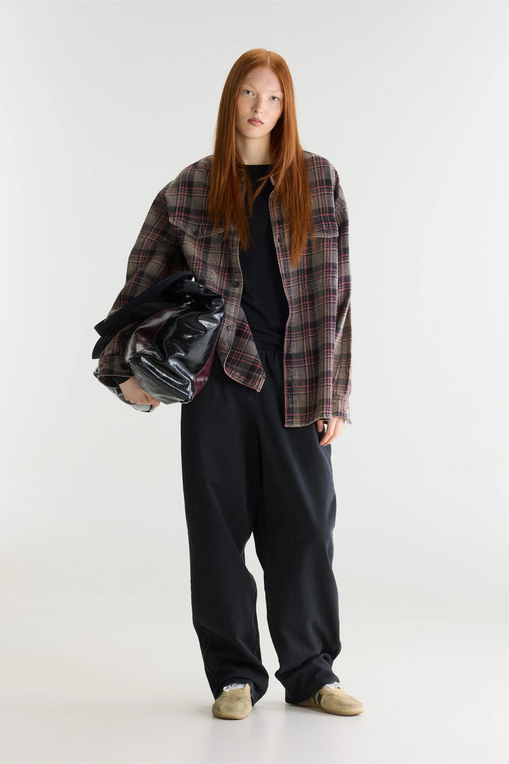 Snow relaxed checked shirt - Brown