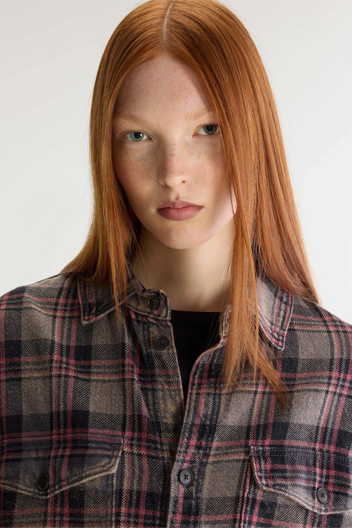 Snow relaxed checked shirt - Brown