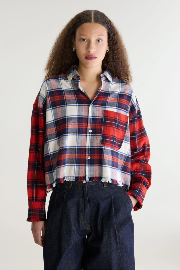 Jonnie Cropped Checked Shirt - Multi check