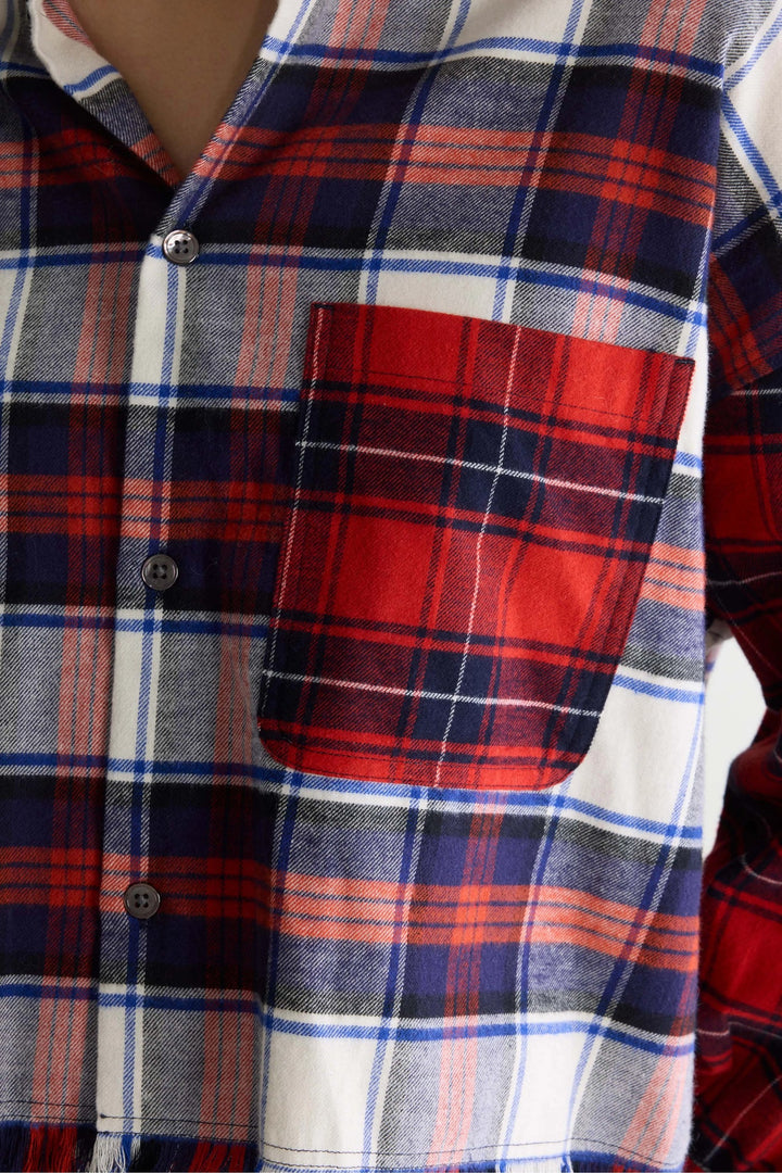 Jonnie Cropped Checked Shirt - Multi check