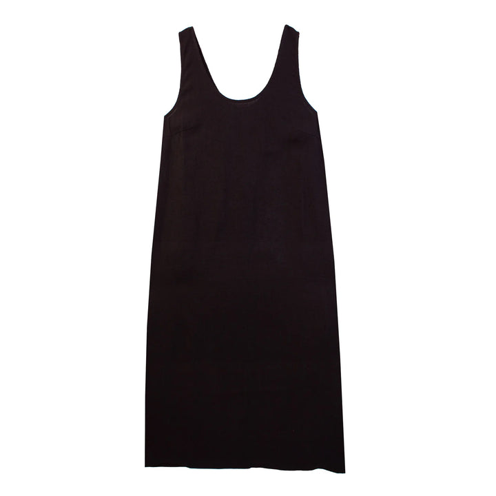 Basic Linen Shift Dress - Black