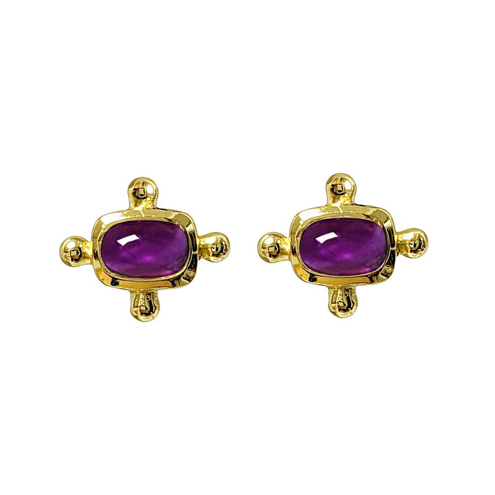 Beatriz Amethyst Stud Earrings