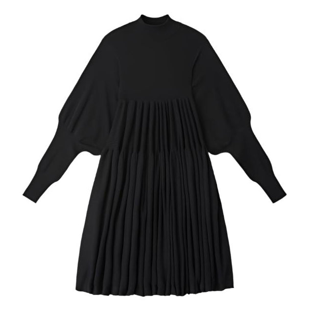 Cascades Long Sleeve Mini Dress - Black