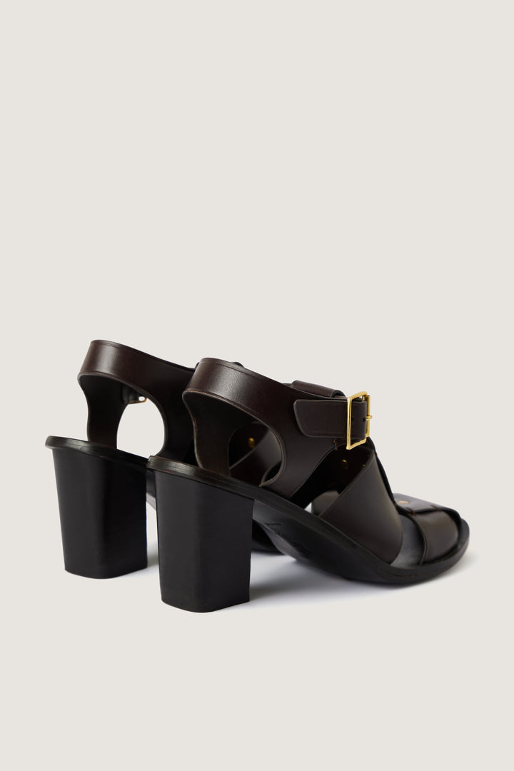 Ales Leather Sandals - Dark Brown