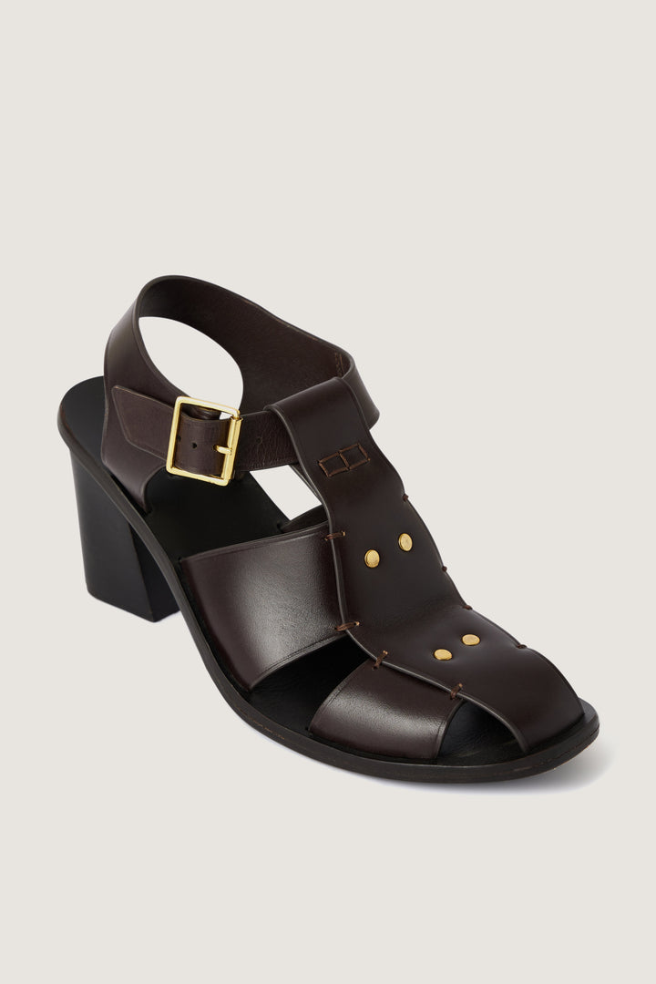 Ales Leather Sandals - Dark Brown