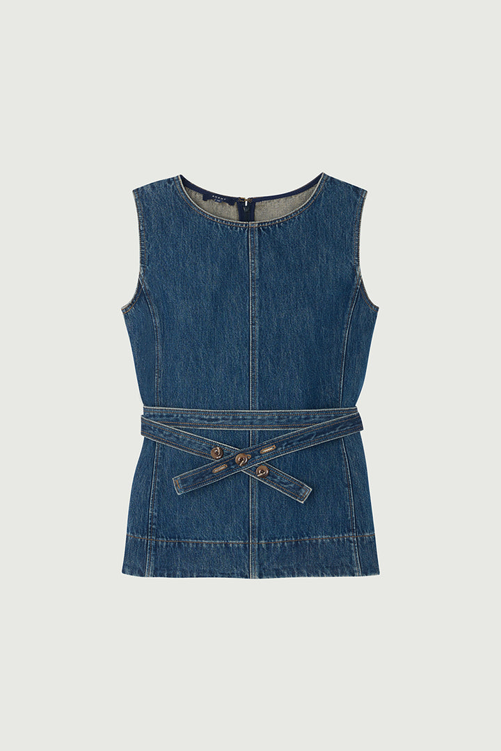 Chance Denim Top - Blue/Green