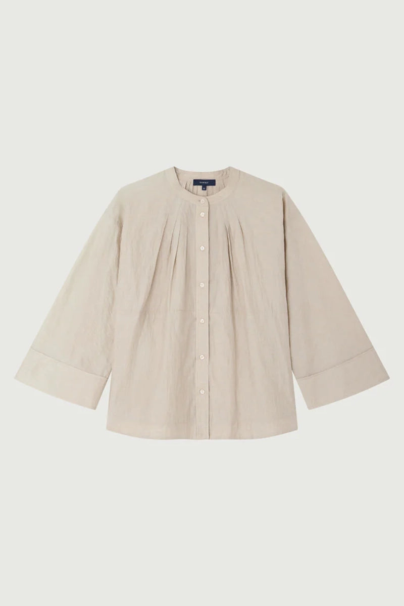 Hennie Linen Blouse - Mastic