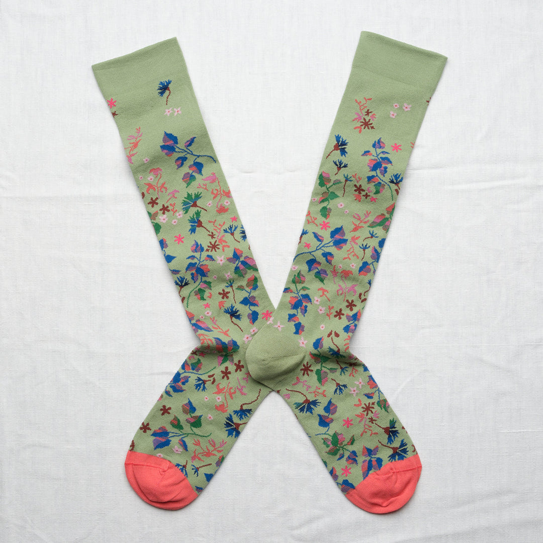 Botanical Knee-Highs - Lime