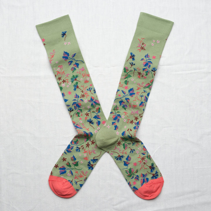 Botanical Knee-Highs - Lime