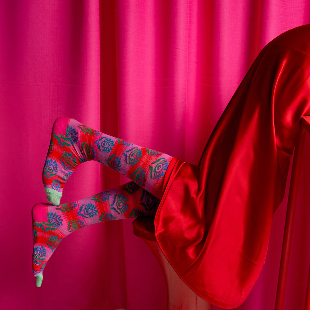 Paisley Knee-Highs - Pink