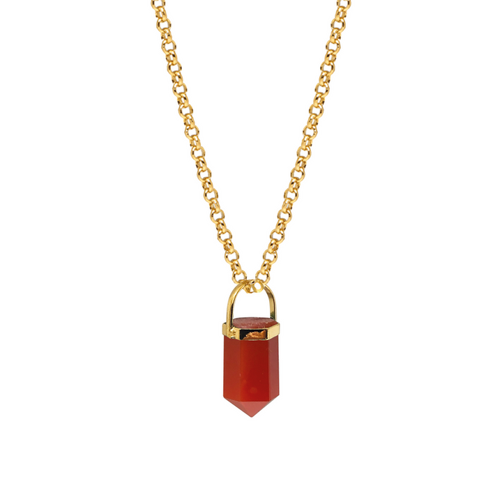 Carnelian Point Pendant Necklace