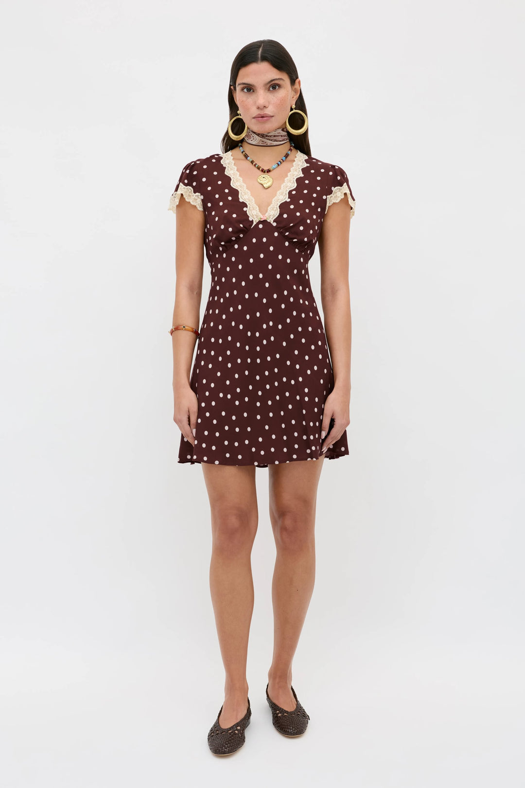 rixo polka dot dress brown Holly Willoughby Brown Polka Dot Midi Dress This Morning September 2023 Fashion You Really Want