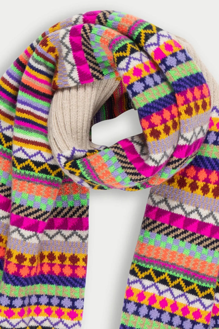 Stripes And Fairisle Scarf - Multi