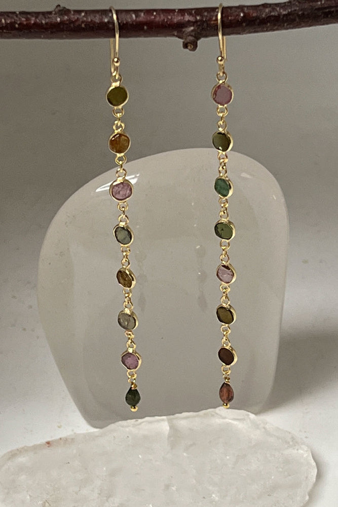 Tourmaline Confetti Vermeil Earrings