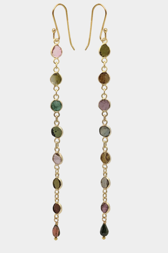 Tourmaline Confetti Vermeil Earrings
