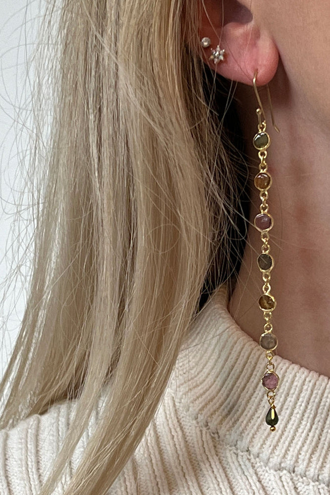 Tourmaline Confetti Vermeil Earrings