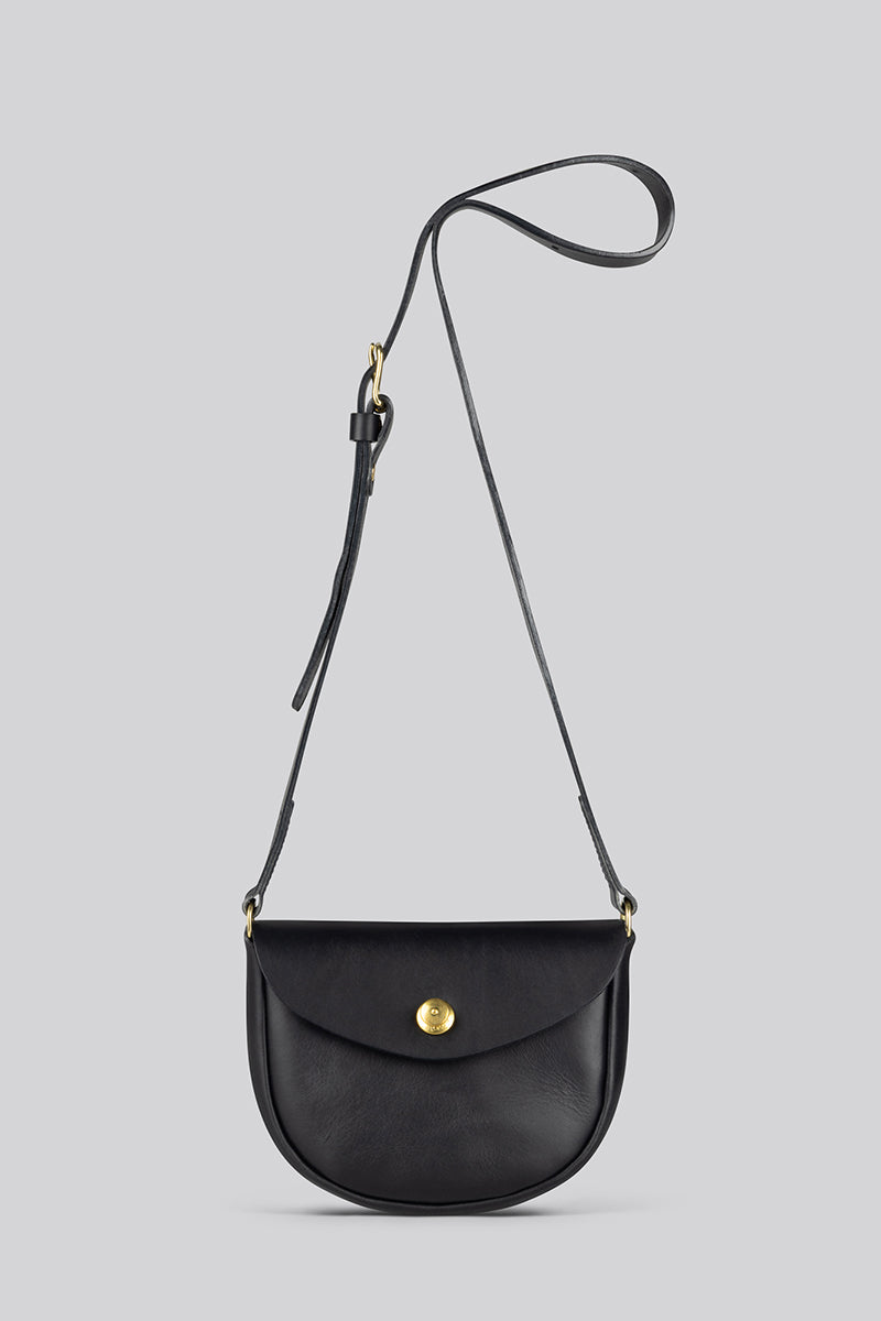 Coot Small Bag With Pull Lock - Black Smooth - Frontiers Woman