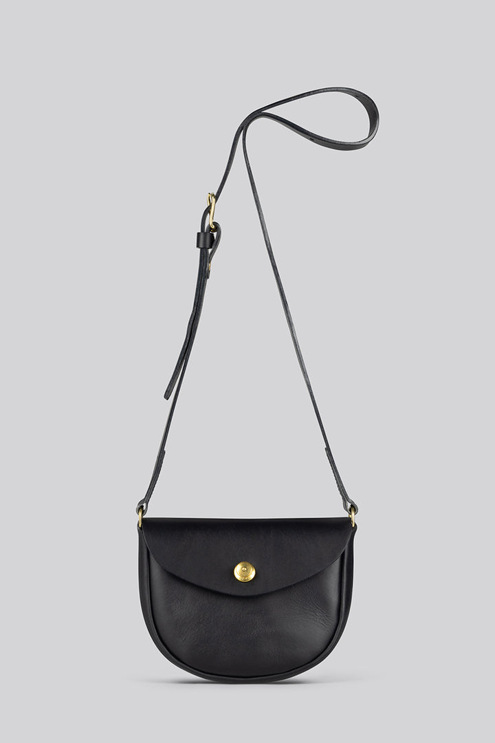 Coot Small Bag With Pull Lock - Black Smooth - Frontiers Woman