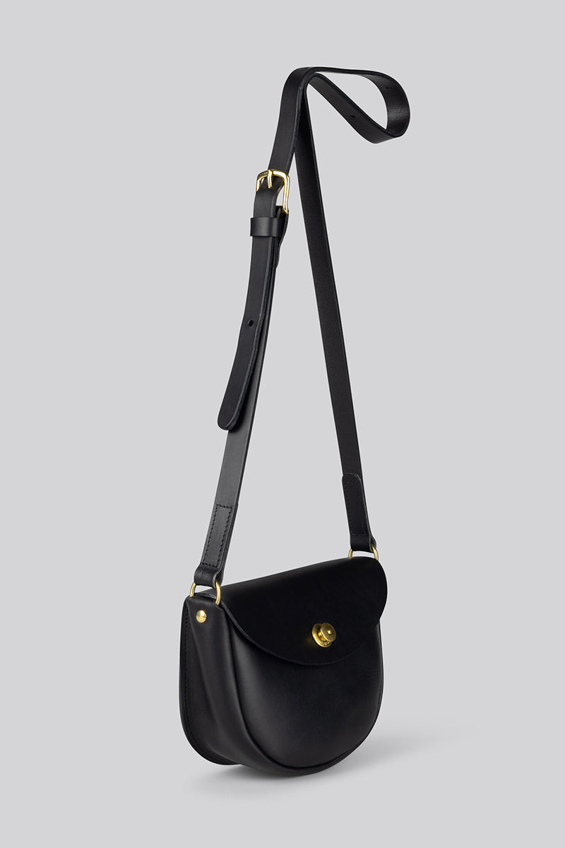 Coot Small Bag With Pull Lock - Black Smooth - Frontiers Woman