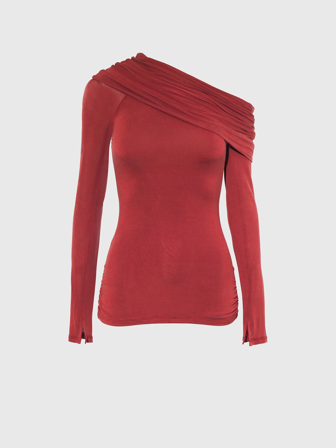 Kylie Cold Shoulder Top - Red Sandstone