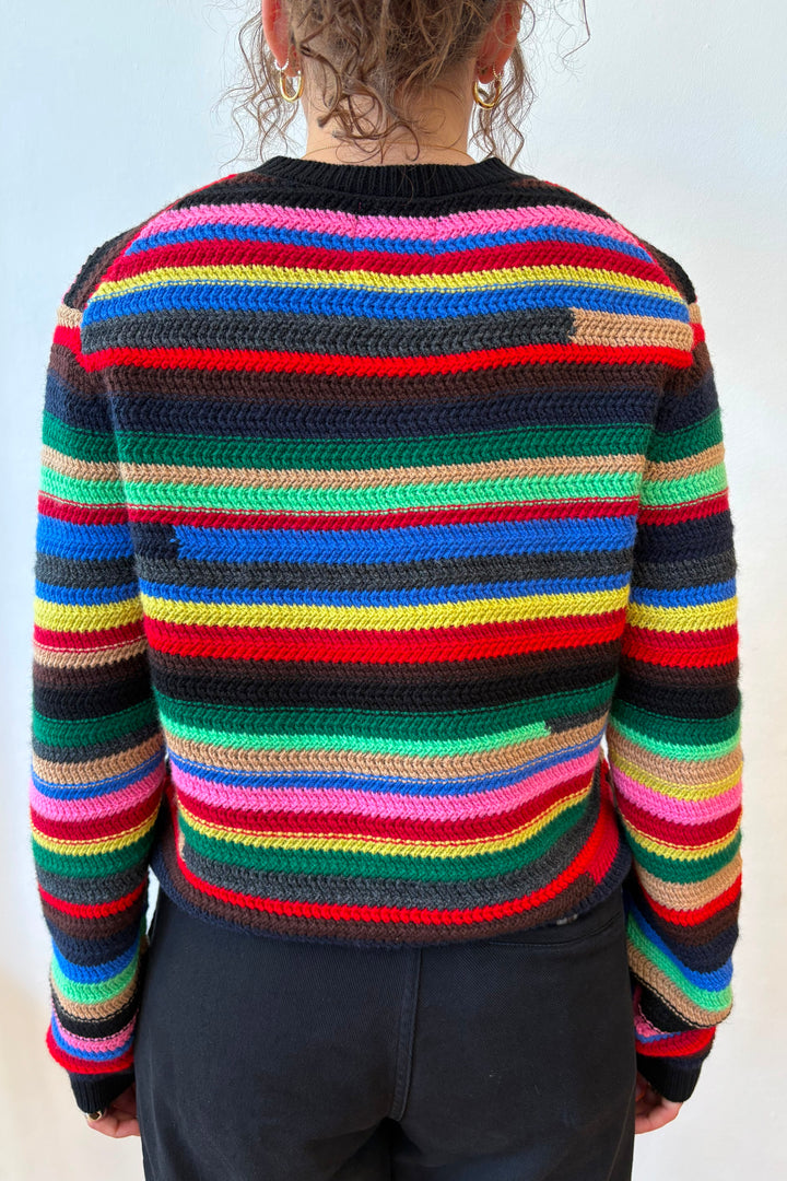 Rainbow Textured Crew Cashmere - Multi