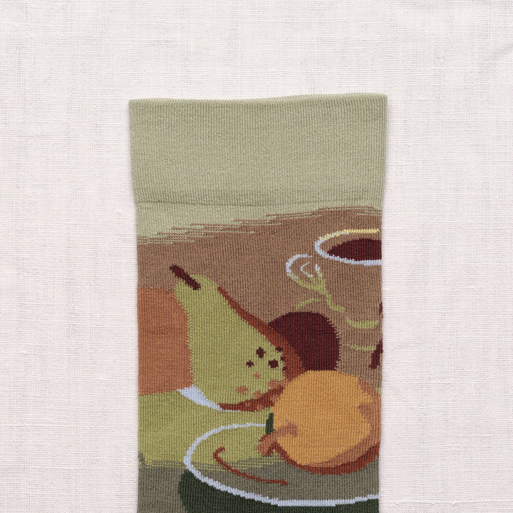 The Brunch Socks- Moss/Yellow