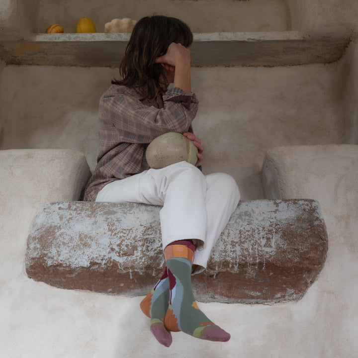 Autumn Landscape Knee-Highs - Green