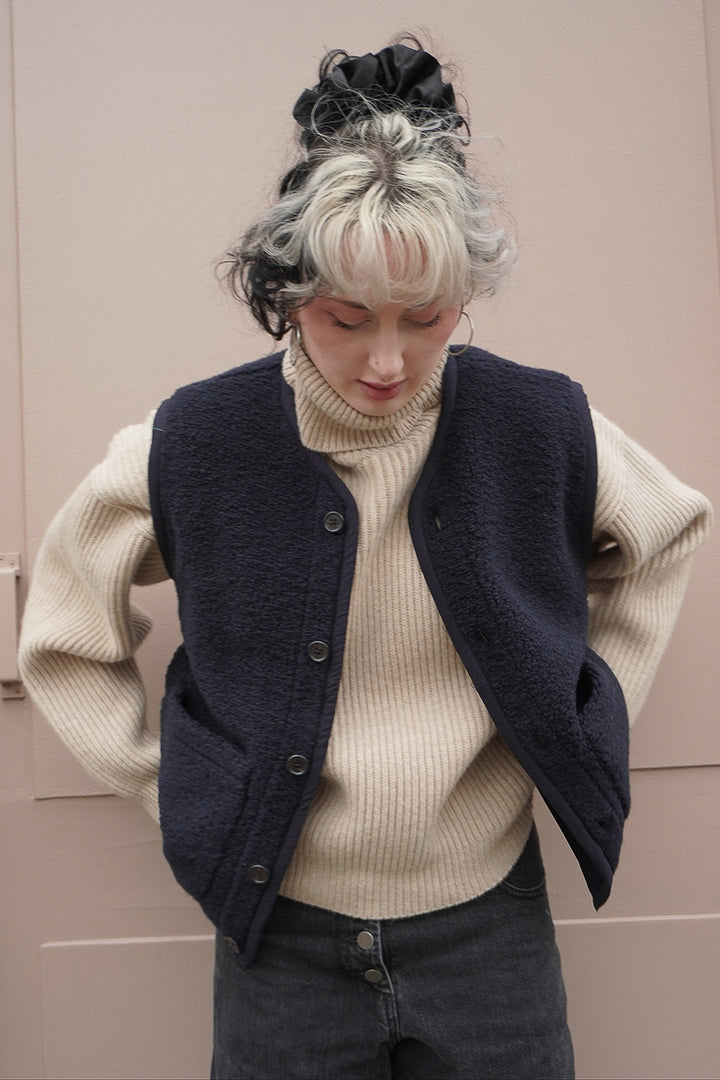 Lancaster Gilet - Navy Alvar Fleece