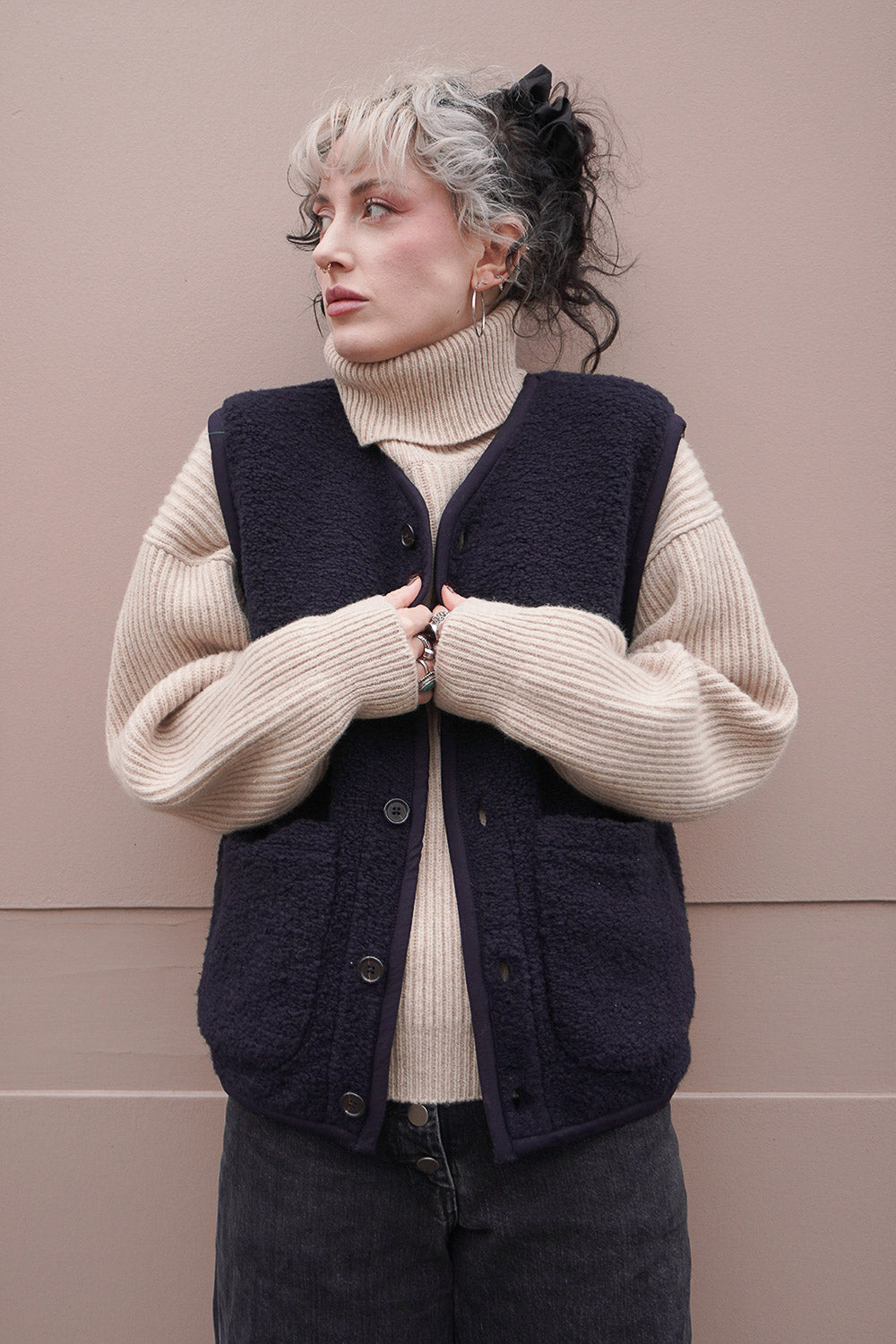Lancaster Gilet - Navy Alvar Fleece