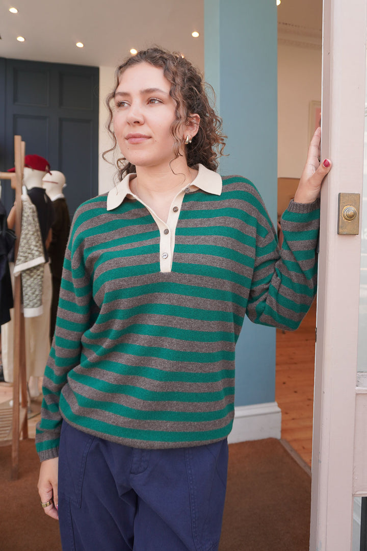 Rugby Shirt - Macaroon/Umber/Petrol