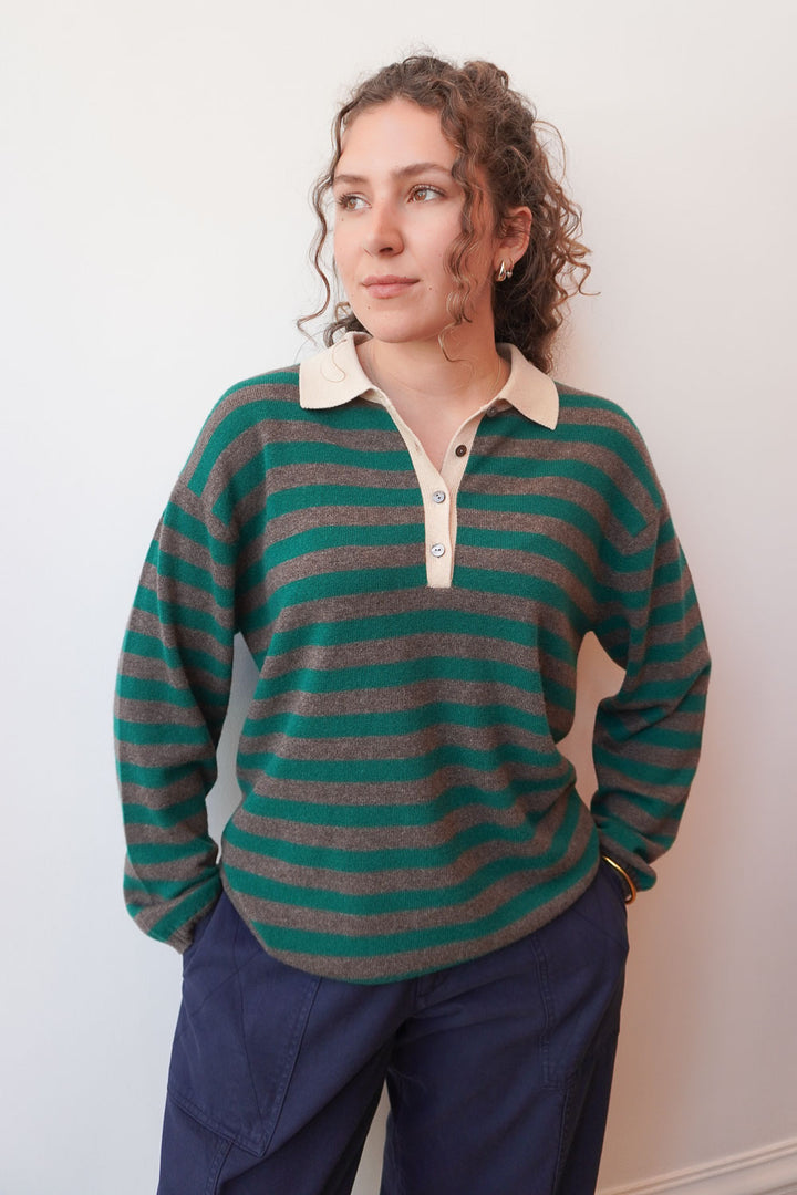 Rugby Shirt - Macaroon/Umber/Petrol