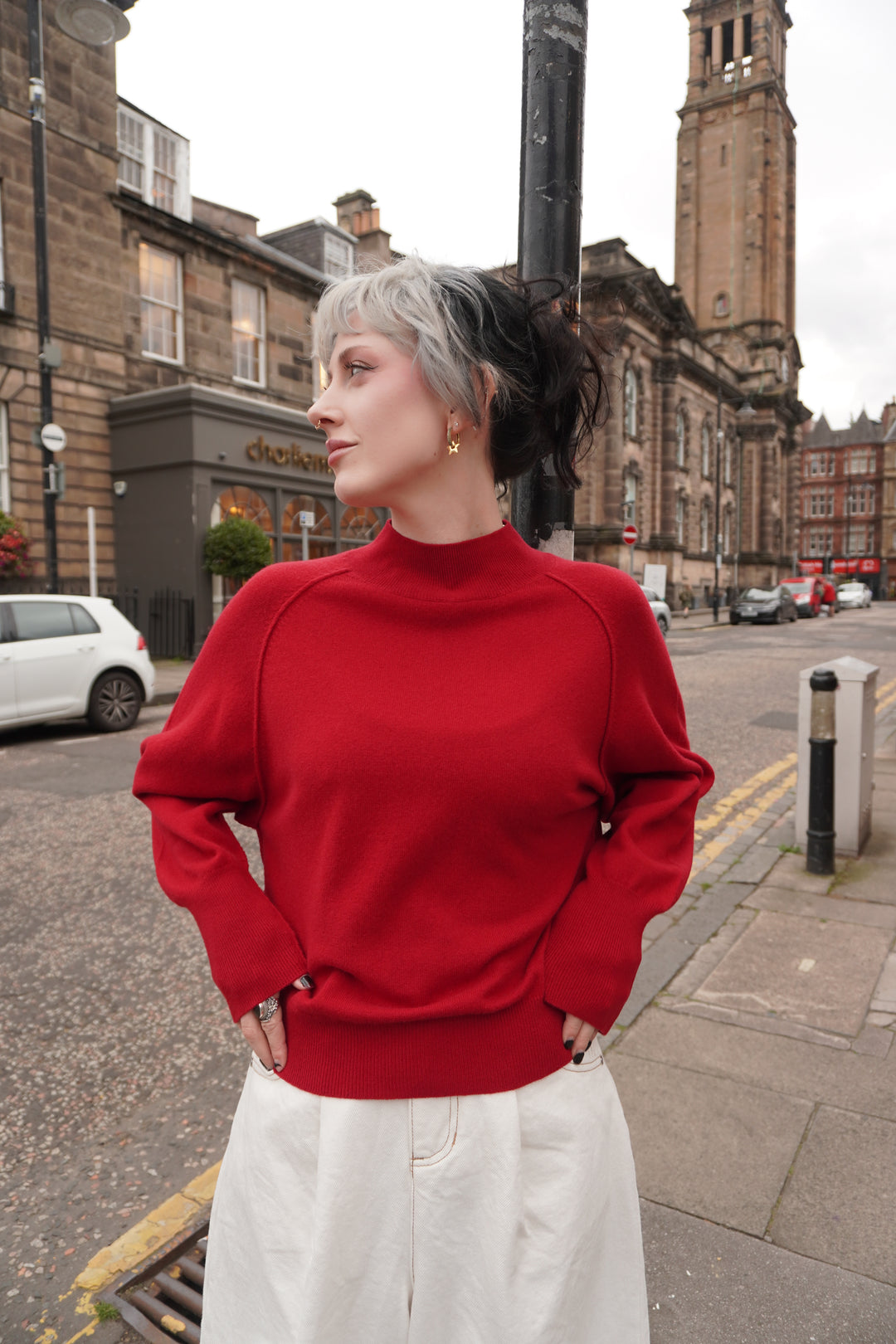 Exposed Raglan Crew - Poppy