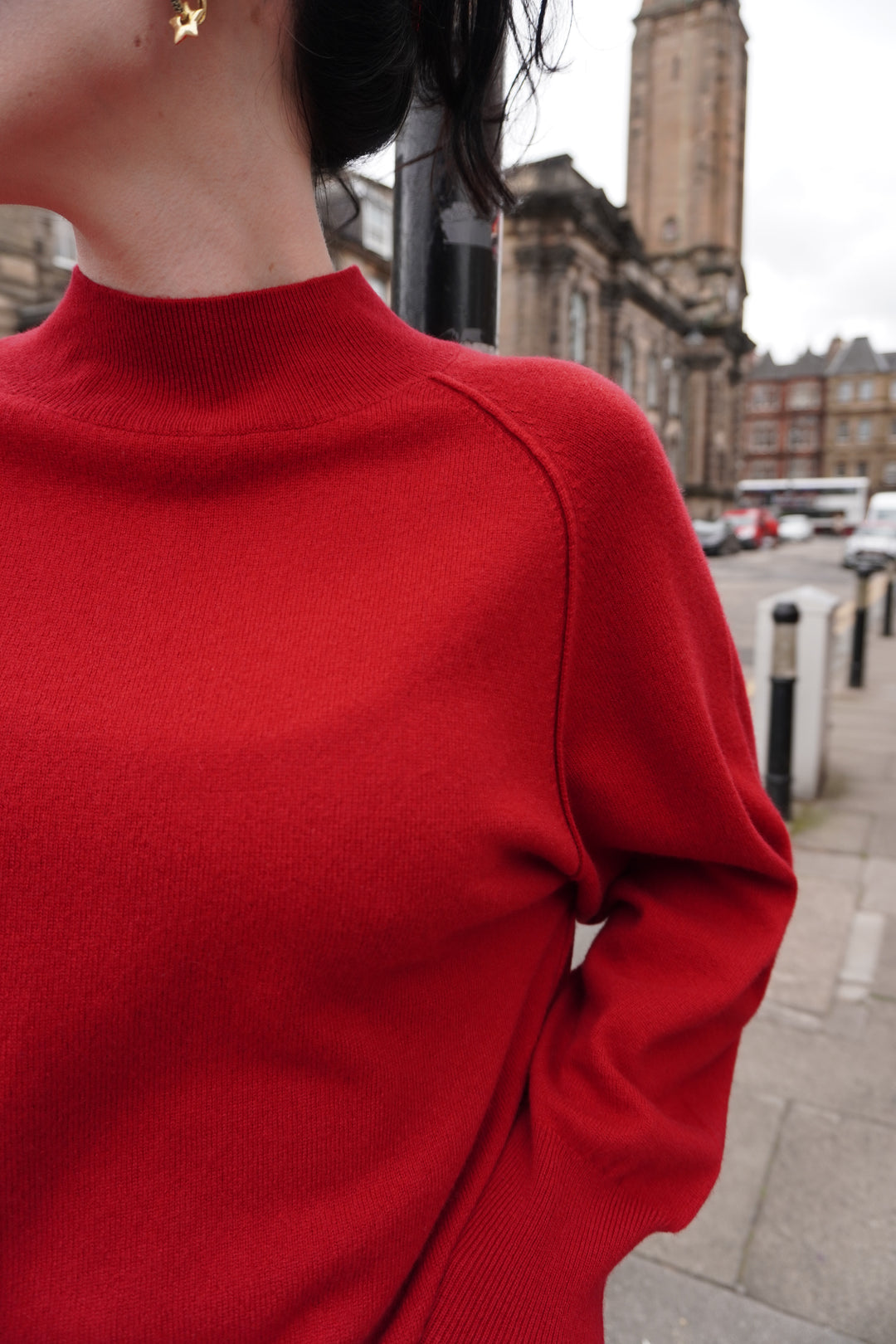 Exposed Raglan Crew - Poppy